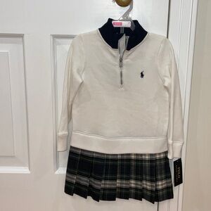 Ralph Lauren Kids White and Navy Sweater Dress